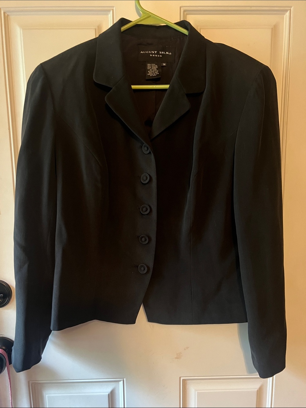 august silk Women's Black Notch-Collar Button Blazer